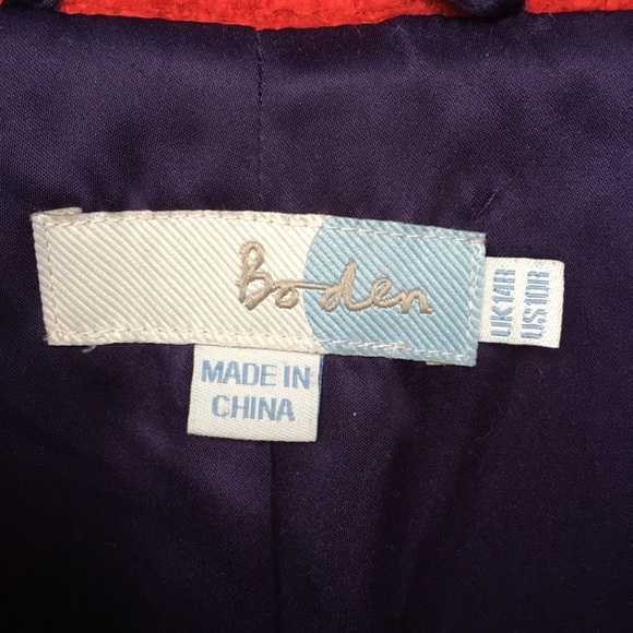 Boden red orange tweed statement blazer snap 10 - Picture 9 of 10